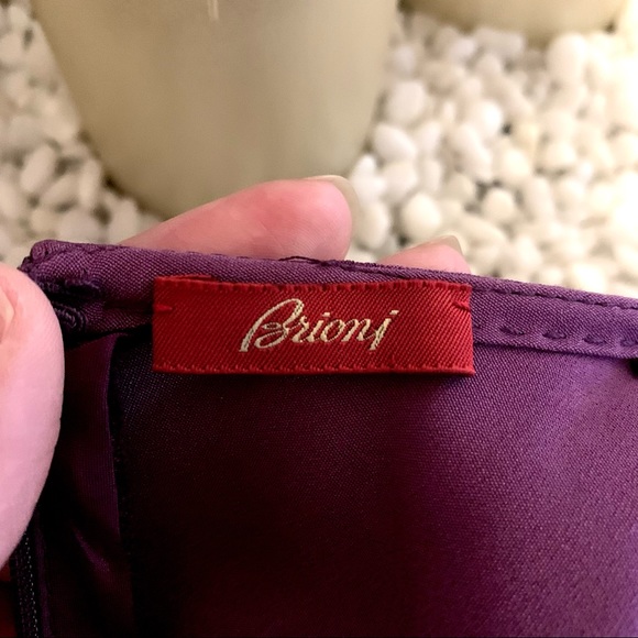 Brioni Silk Colorblock Sleeveless Dress - Picture 6 of 8